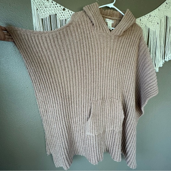 Free People Bestie Blanket Hoodie Poncho soft fuzzy EUC C - Picture 6 of 8